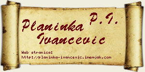 Planinka Ivančević vizit kartica